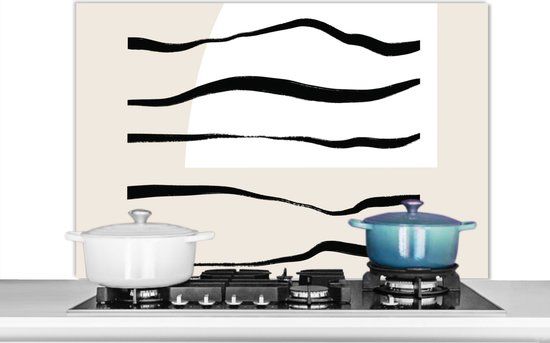 KitchenYeah Keuken Spatscherm - Pastel Abstract Design - 100x65 cm - Aluminium