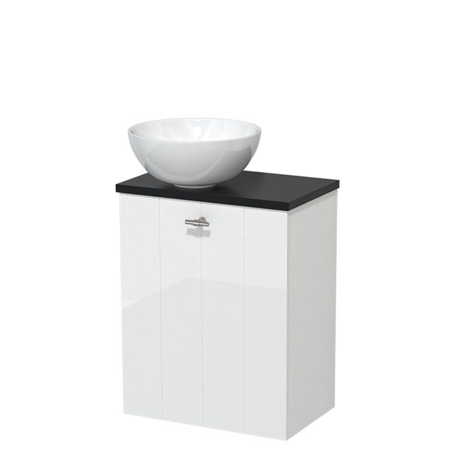 Maxaro Modulo Toiletmeubel - 41 cm - Hoogglans Wit - Mat Zwart