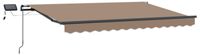 vidaXL Parasol extensible, taupe, 450 x 300 cm, tissu et aluminium