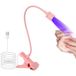 AiQInu UV-led-gelnagellamp, 3 W, draaibaar, met USB en veiligheidsclip, voor gelnagellak, salon, doe-het-zelf (roze)