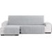 ECOMMERC3 Chaise longue bankovertrek met elastische elastieken voor chaise longue, links/rechts, overtrek voor chaise longue, ecru/grijs, verstelbaar en veelzijdig voor Chaise Longue-banken, volledige