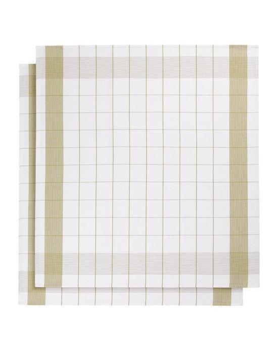 De Witte Lietaer MIXTE â€“ Keukenhanddoek â€“ 65x65cm â€“ set van 2 stuks â€“ white/yellowgreen