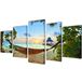 VidaXL Canvas muurdruk set zandstrand met hangmat 100 x 50 cm
