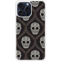 Apple iPhone 15 Floral skull Verstevigd hoesje met sublimatie bedrukking