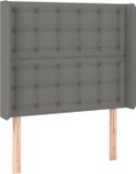 vidaXL Hoofdbord met randen 83x16x118/128 cm stof donkergrijs