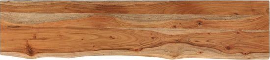 vidaXL Wandschap rechthoekig natuurlijke rand 90x20x3,8 cm acaciahout