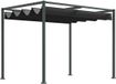 TRUUSK Pergola Paviljoen Terrasoverkapping Met Schuifdak 298x213x221cm Polyester Zwart Grijs