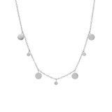 Lucardi Dames Grace Ketting - Staal - Ketting - Cadeau - 47 cm - Zilverkleurig