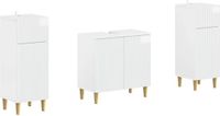 vidaXL - 3-delig - badkamerkast - set - ARNHEM - Hoogglans - Wit - Bewerkt - hout