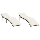 VidaXL Fauteuil de jardin Assise capitonnée Polyrotin, Acier Crème, Blanc