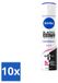 NIVEA 10 x Déodorant Spray Black & White Invisible Clear, 150 ml - Lot économique - 10 pièces
