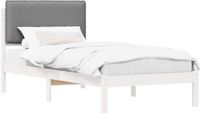 vidaXL Bedframe met Gevoerde Hoofdbord Lichtgrijs 75 x 190 cm