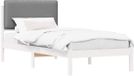 vidaXL Bedframe met Gevoerde Hoofdbord Lichtgrijs 75 x 190 cm