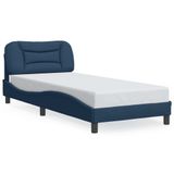 VidaXL Bedframe met LED zonder matras "Hvar" 120x200 cm stof blauw