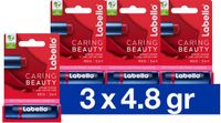 Labello Lippenbalsem Caring Beauty Red - 3 x 5.5 ml - Voordeelverpakking