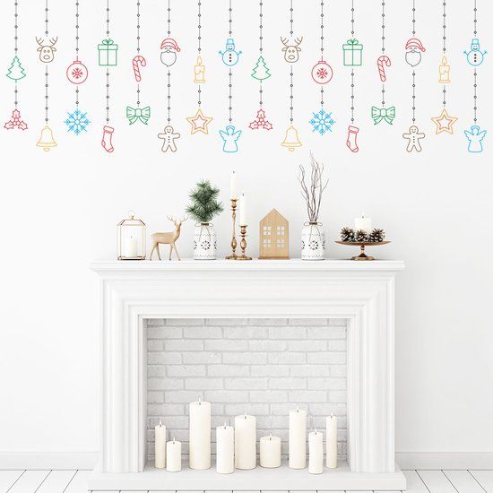 Ambiance Sticker Kerstslingersticker - Zelfklevende kerststickers - Feestelijke decoraties - 30x95cm