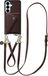 AVY Leren Hoesje geschikt voor Samsung Galaxy S26 | Met Koord en Magnetische Kaarthouder | Compatibel met MagSafe | Leather Case met 30CM & 130CM Koord & Wallet | Leather Set | Burgundy