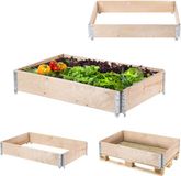 KADAX Palletframe van hout, stapelbaar houten frame, opzetframe voor tuin, verhoogd bloembed, plantenbak, tuinbed, groentebed, kruidenbed (120 x 80 x 22,5 cm)