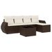 vidaXL 5-delige Loungeset met kussens, polyrattan, bruin