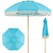 Parasol de jardin à franges Coast - parasol de plage en bois - inclinaison réglable - bleu