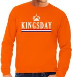 Bellatio Decorations Oranje Kingsday sweater - voor heren - trui met lange mouwen - Koningsdag kleding XXL