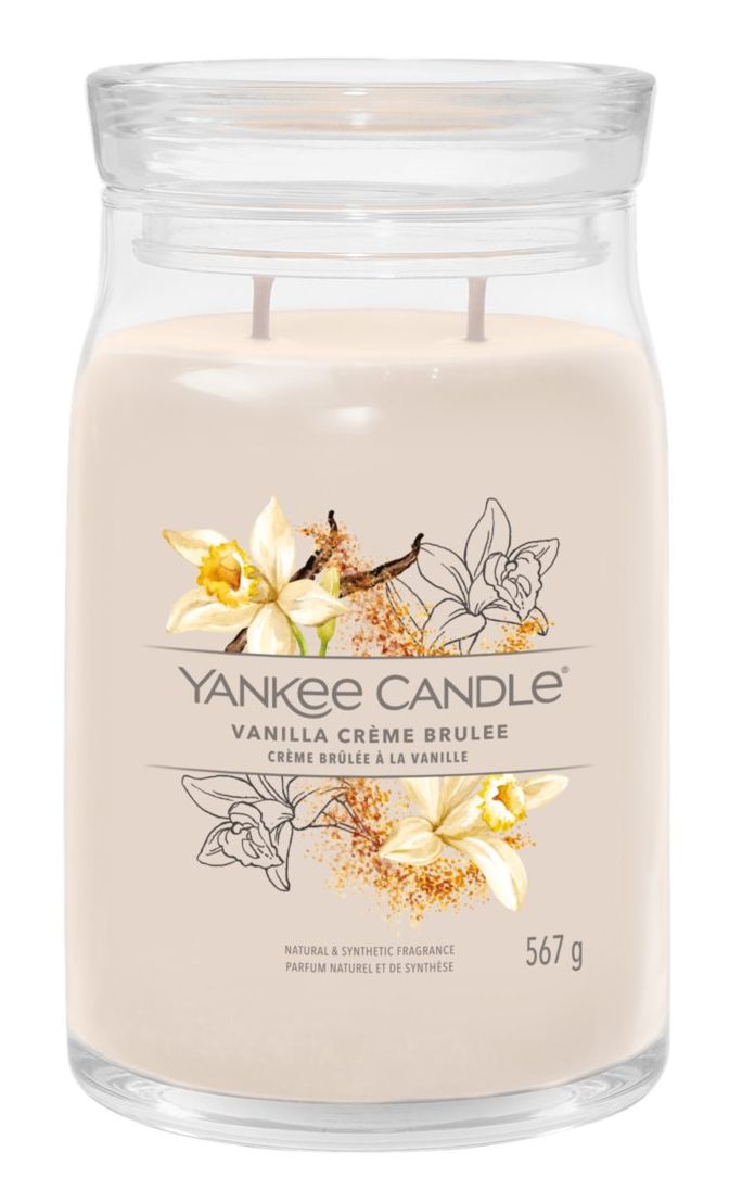 Yankee Candle Vanilla Crème Brûlée Cylinder Candle - Cinnamon, Vanilla - 90 Hours - Brown