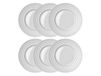 NJRD Assiette Lines Ø27 cm Lot de 6 Blanc