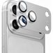 Blueo Protection d'écran arrière pour appareil photo intégré en métal Apple iPhone 17 Pro, verre trempé, argent