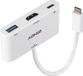 LINDY USB-C Adapter [1x USB-C stekker - 1x HDMI-bus, USB 3.2 Gen 1 bus A (USB 3.0)] 43340 0.18 m Wit