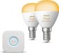 Philips Hue Starterspakket - E14 - met 2 Kogellampen - Warm tot Koelwit Licht - Incl. 1 Hue Bridge - Hue White Ambiance