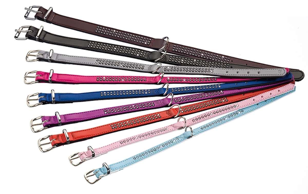 Nobby halsband crystal met 2 rijen swarovski elementen paars 42-47 x 1,8 cm - 1 ST