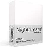 Snoozing katoen split-topper hoeslaken Wit Lits-jumeaux (200x200 cm) (05 wit topper)