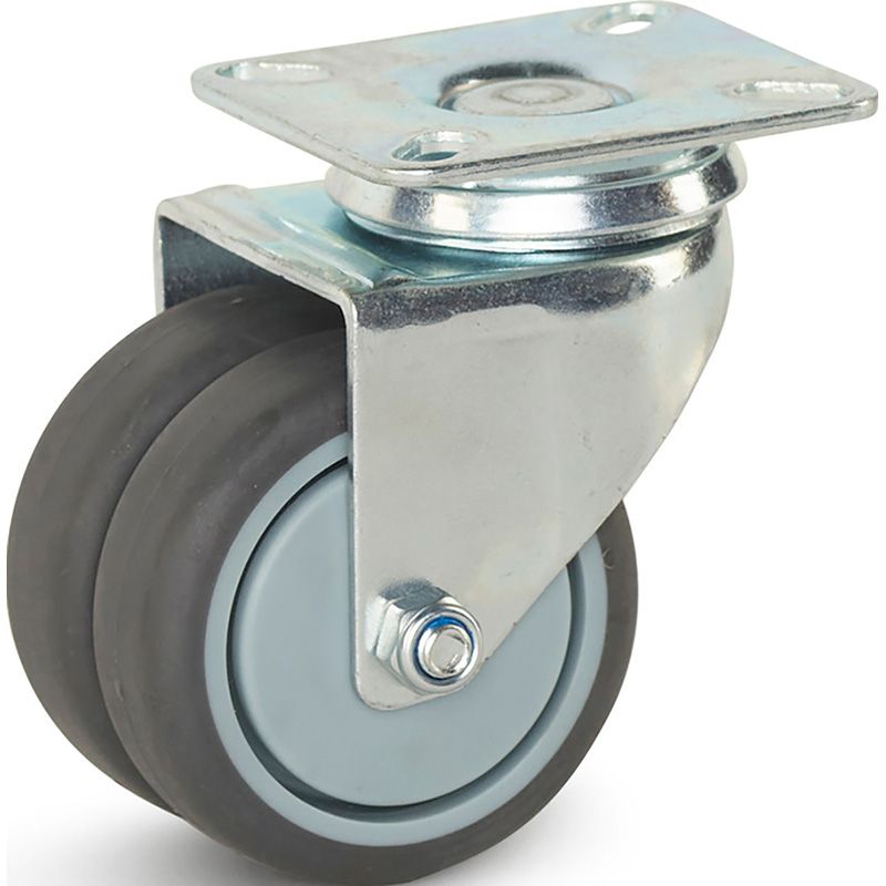 Meso Dubbel zwenkwiel TP-rubber 75mm - 150kg draagvermogen