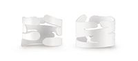 Alessi Barkring BM17S2 W - Set van twee designservethouders met op de natuur geïnspireerde decoratie, in staal gekleurd met epoxyhars, wit