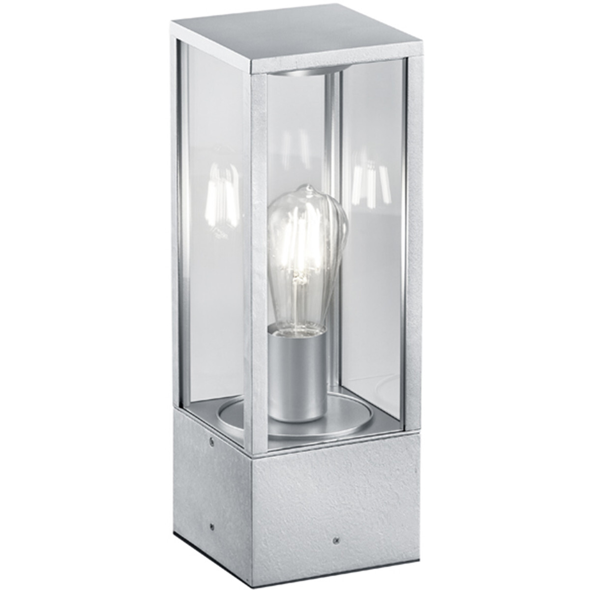 BES LED LED Tafellamp - Trion Garinola - E27 Fitting - Rechthoek - Mat Grijs - Aluminium
