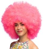 Boland - Pruik Sugar neonroze Krullen Kort Vrouwen Clown