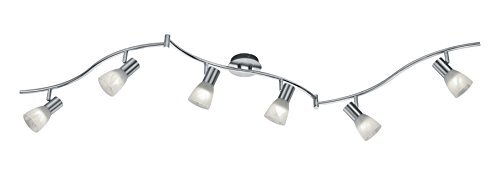 TRIO LEUCHTEN LED-rail "Levisto" in mat nikkel, glas albastkleurig wit 871010607