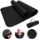 YOGA FITNESS MAT - ZWARTE, DUURZAME GYMNASTIEKMAT 183x61x1,0 cm