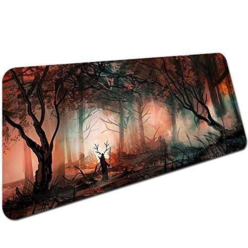 DHSBD Boslandschap Print Muismat - Groot - Rubberen - Wasbare - Antislip - 600x300x3mm