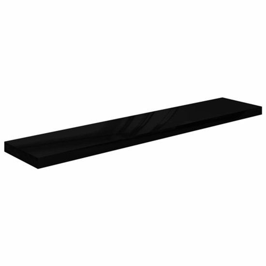 vidaXL Wandschap - zwevend - 120x23,5x3,8 cm - MDF - hoogglans - zwart