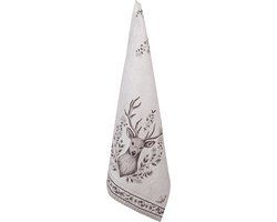 Clayre & Eef Theedoek 50x70 cm Beige Katoen