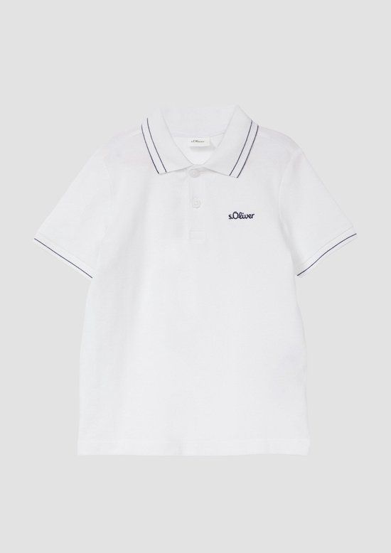 s.Oliver Polo-shirt wit Katoen Korte mouw Polokraag Effen Maat 104/110