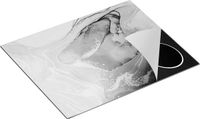 Chefcare Inductie Beschermer Abstracte Kunst van Marmer - Zwart Wit - 65x55 cm