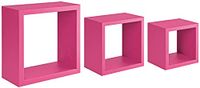 Homemania Rubic wandrek voor woonkamer, slaapkamer, kantoor, MDF, Fuxia 35 x 35 x 15,5 x 25 x 15,5 x 20 x 15,5 cm