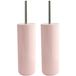 MSV Porto Toilet/wc-borstel houder - 2x - kunststof - lichtroze - 38 cm