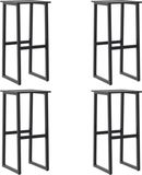 vidaXL Barkrukken 4 st 38x38x80 cm gepoedercoat staal zwart