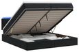 vidaXL Lit coffre avec matelas et éclairage LED, noir, 200 x 200 cm, velours
