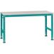 Manuflex AU6121.5021 Werk aanschuiftafel universelle standard avec plateau en mélamine, l x P x H = 2000 x 1000 x 760-870 mm Bleu d'eau