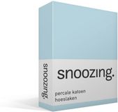 Snoozing percale katoen hoeslaken - 80x200 cm - blauw