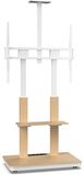XTRArm Duolite Verrijdbare TV Standaard Wit/Beuken